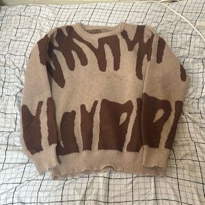 Light and dark brown drip sweater
